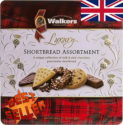 Walkers Shortbread Luxury Milk & Dark Chocolate Assortment Tin - 300g • £11.40