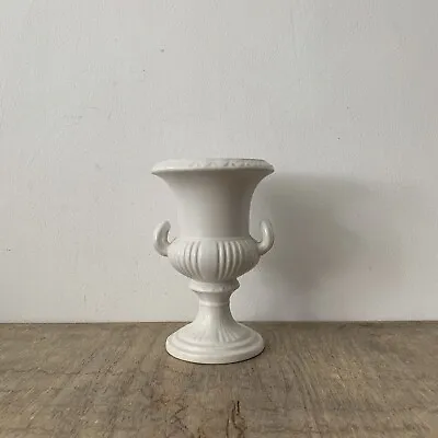 Vintage Dartmouth Pottery Devon White Vase Jardiniere Double Handled Mantel Deco • £20