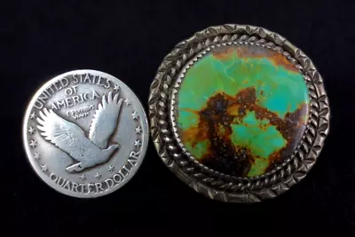 Vintage Navajo Ring - Sterling Silver And Turquoise - Large - Size: 9¾ • $189