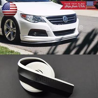 Black W/ White Trim EZ Fit Bumper Lip Splitter Chin Protector For  VW Porsche • $21.88