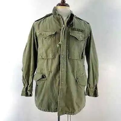 US Army M-1951 OG-107 Military Green Cotton Wind Resistant Field Jacket Men S R • $79.82