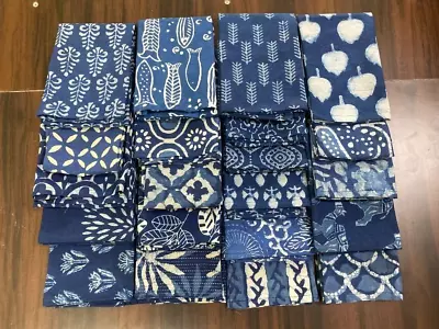 Wedding Indigo Blue Napkins Set Of 20 Pcs Dinner Kitchen Napkins 100% Cotton • $44