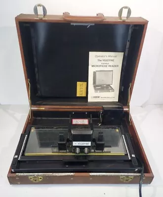 VISIDYNE Microfiche Reader Model SKII-A Mag. 24X Vintage Portable Case AS IS • $140