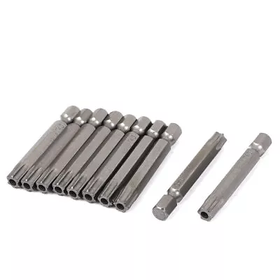 $17.45 • Buy 6.5mm Point TT40 Magnetic Security Torx Screwdriver Bits Gray 10 Pcs