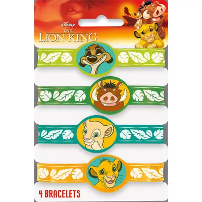 $5.29 • Buy LION KING Simba And Nala RUBBER BRACELETS (4) ~ Birthday Party Supplies Favors