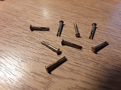 £4.50 • Buy 3/32  X 9/16  Bifurcated Split Leg Solid Brass Rivets Oval Head Qty 8