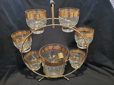 Vintage Mid Century Modern Culver Ferris Wheel Bar Set Hollywood Regency 22 K • $159