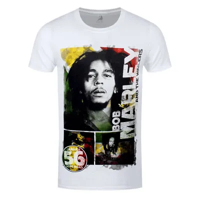 £12.30 • Buy Bob Marley Official 56 Hope Road Rasta Reggae Jamaica Mens New White T-Shirt