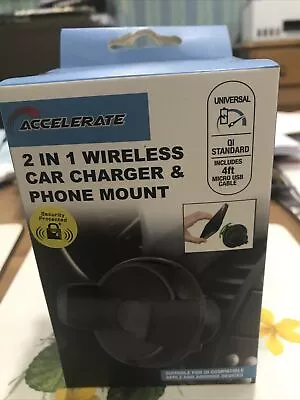 Wireless  Accelerate  Car Charger 2in 1 Mount Holder For Mobile Phone UK • £3