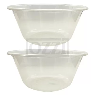 2 X 30cm Large Clear Plastic Bowls Salad Serving Baking Microwave Safe BPA Free • £8.99