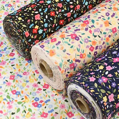 Girly Little Daisy Floral 100% Cotton Fabric Rose & Hubble | Quilting Clothing • £4.60