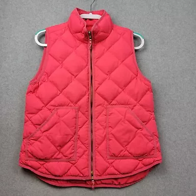 J Crew Puffer Vest Womens Medium Quilted Down Excursion Bright Pink • $19.55