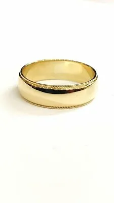 Men's Womens Solid 14K Yellow Gold Milgrain Wedding Ring Band Jewelry 6MM Size 6 • $242