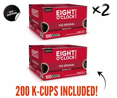 200 CT: Eight O'Clock The Original Coffee K-Cup Pods Medium Roast Made In USA! • $124.97