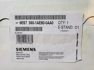 $48 • Buy Siemens 6ES7-390-1AE80-0AA0  Simatic S7-300  482.6 Mm Mounting Rail  New In Box