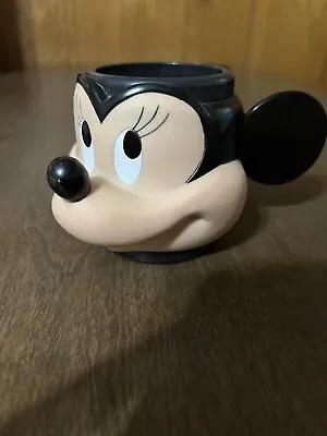 Vintage Applause Inc 3D Disney Minnie Mouse Head Face Ears Plastic Cup Mug • $8.99