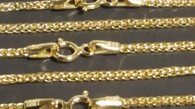 14K Solid Yellow Gold 1.75 Mm Square Wheat Chain Necklace 16”18”20”22”24” • $147