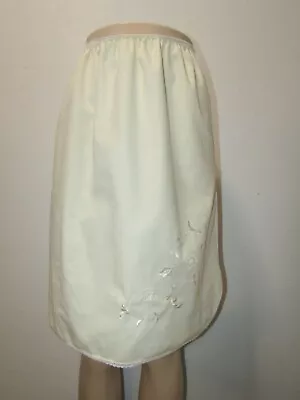 Vintage Double Layer Cotton Polyester Half Slip Sz M Ivory 18-38W • $19.99