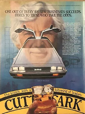 1981 Cutty Sark Scotch John DeLorean VTG 1980s 80s PRINT AD DeLorean Sports Car • $9.77