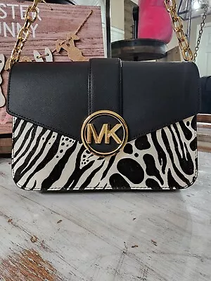 Michael Kors Carmen Medium Printed Calf Hair Convertible Shoulder Bag • $119