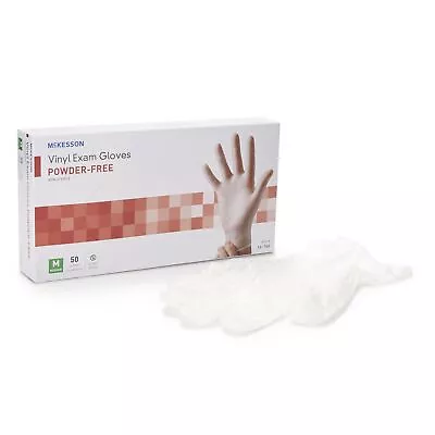 McKesson Confiderm Vinyl Exam Glove Standard Cuff Length MEDIUM 1000 Per Case • $79.99