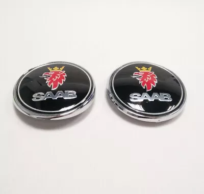 Saab Carbon Bonnet Boot Trunk Pack Set 2 Badge Emblem 93 95 9-3 9-5 Replacement • $16.91