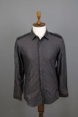 Men Burberry Striped Long Sleeve Button Up Dress Shirt Size 42 / 16 • $68.75