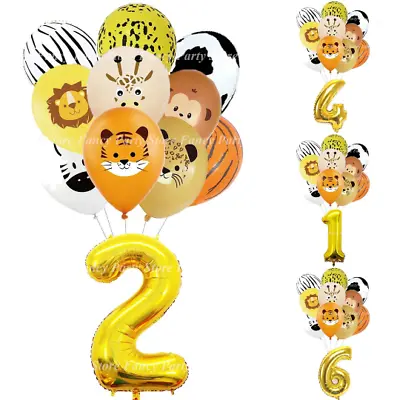 Animal Safari Balloons Jungle Birthday Party Animal Wild Party Animal Tiger Lion • $4.57