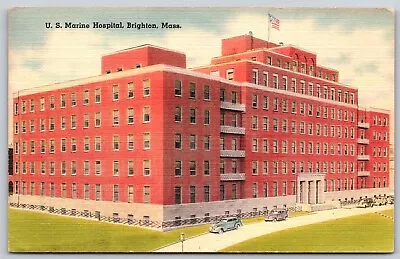 Postcard US Marine Hospital Brighton Mass Linen P160 • $10.48