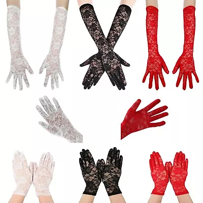 £6.85 • Buy Womens Ladies Lace Gloves Fancy Partyu Dress Hen Night Elegant Burlesque Wedding
