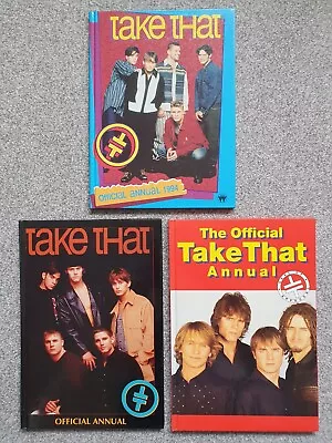 3 Assorted TAKE THAT Official Annuals 1994 1995 Great Condition Hardbacks Books • £3