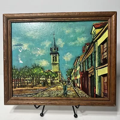 Vtg Maurice Utrillo Print French Street Scene 1950's MCM  La  Banlieue  8 X 10 • $8.37