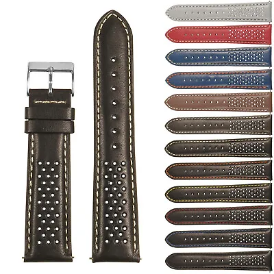 StrapsCo Perforated Leather Rally Watch Band - Quick Release Strap • $19.99