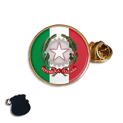 Italy Italian Flag Coat Of Arms Enamel Lapel Pin Badge Gift • £5.49