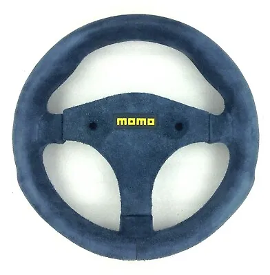 Genuine Momo Model Mod.28 BLUE Suede Steering Wheel 270mm. IVA Race Etc. NOS • $236.02