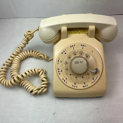 Vintage Cream Western Electric Model 500 Rotary Dial Telephone & Handset 1972 • $29.99