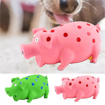 Pig Dog Toy Durable Latex Dog Toys With Squeaker Grunting Interactive Dog Toy • £11.39