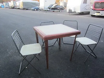 Vtg Card/extra Folding Table & Chairs No Free Shipping • $125