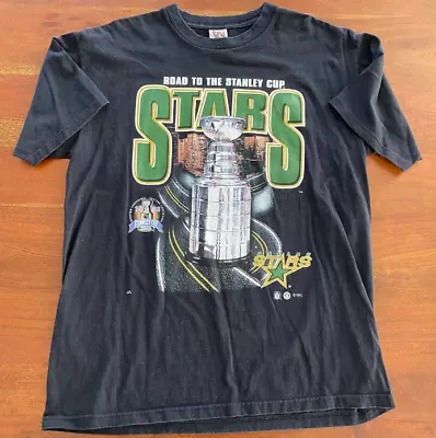 Vintage 1998 Dallas Stars Stanley Cup T-shirt Black Gift Fans • $16.14