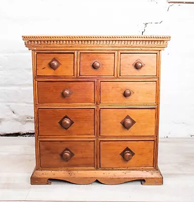 £195 • Buy Vintage Antique Miniature Pine Collectors Cabinet / Drawers