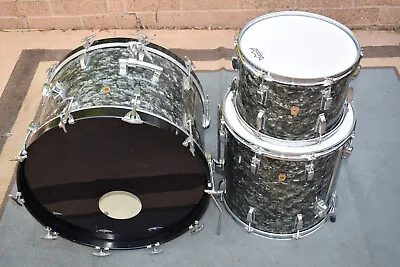 Ludwig Vintage 1966 Black Diamond Pearl Drum Set/kit • $2299