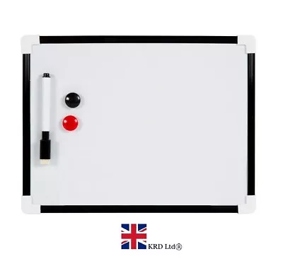 WHITE BOARD WITH PEN & MAGNETS Dry Wipe A4 Board Kids School Office LT317100 UK • £3.72