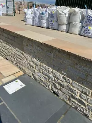 Coping Stones - Raj Green Sandstone Wall Capping - Natural Dressed Edge • £5.40