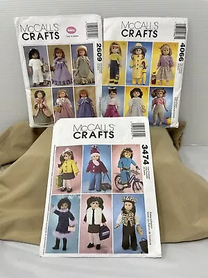 Lot 3 McCalls Crafts 18  Doll Clothes Patterns UnCut America. Girl Our Gen • $8.99