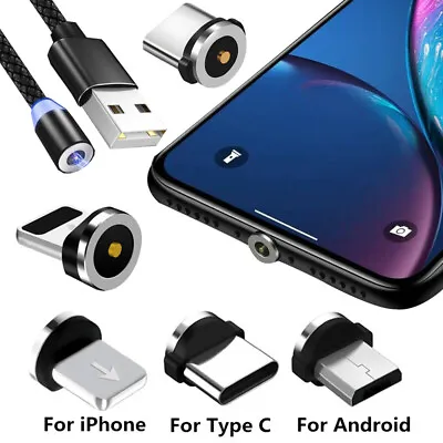 Rotate Magnetic Charger Cable Phone Fast Charging Adapt For Type C Micro USB IOS • $0.99