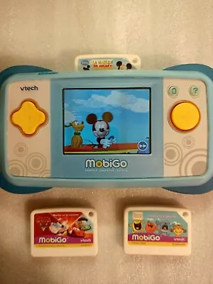 Lot Console Educational Mobigo Blue Of VTech With 3 Game Cars Martin Tbe VF • $52.69