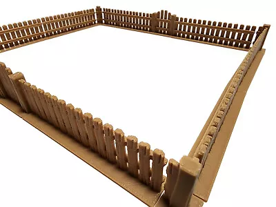 Miniature Wooden Fence Walls Modular (14pc) Scaled In 28mm RPG Wargaming D&D DnD • $14.99