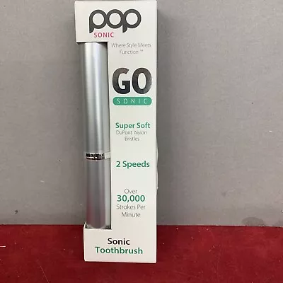 Pop Sonic Go Sonic Portable TOOTHBRUSH - 2 Speeds 2 Minute Timer 2 Brush Heads • $14.95