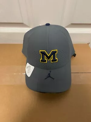 Nike Jordan Michigan Wolverines Team Issued On Field Grey Adjustable Hat • $34.95