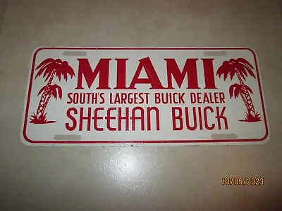 Rare 1950s 1960s Miami FL Sheehan Buick Dealer Booster License Plate Skylark • $175